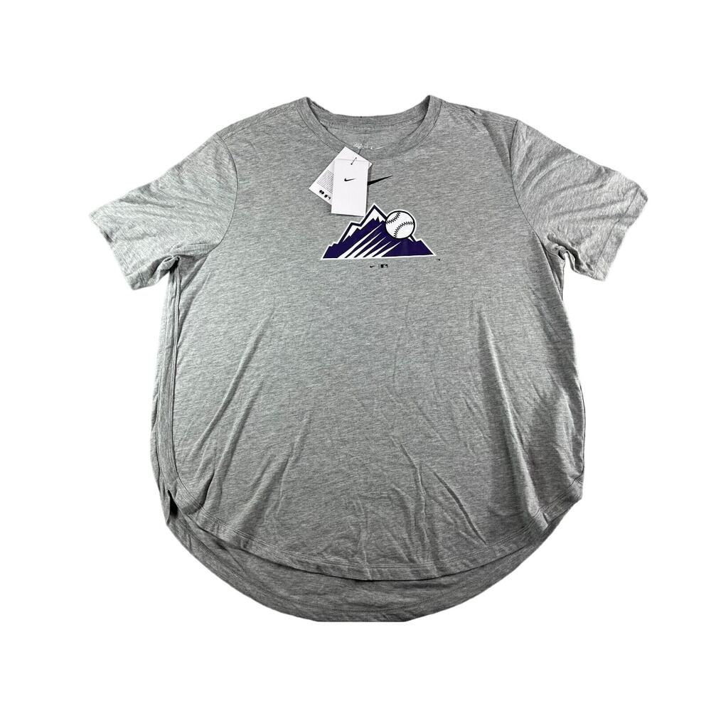 Nike Colorado Rockies Major League Baseball Shirt Womens XL Gray Tee USA NWT